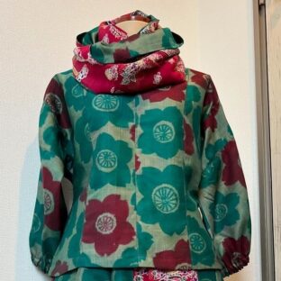 【セミオーダー】スヌード・銘仙と柔らか物セットアップ